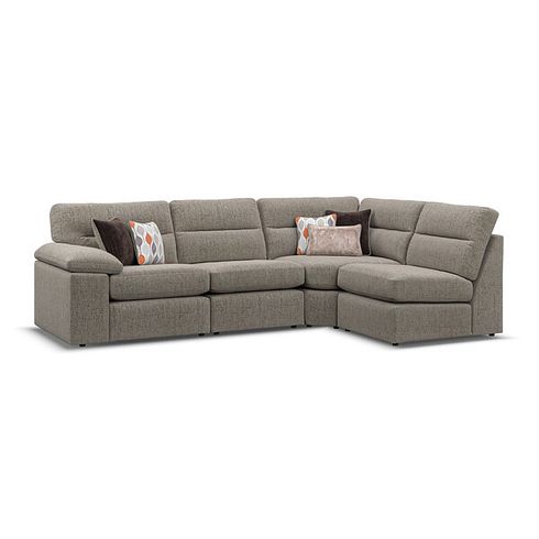 Morgan Modular Group 4 in Santos Taupe with Orange and Beige Scatters 