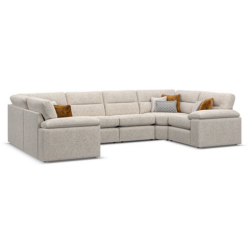 Morgan Small U-Shape Modular Corner Sofa in Cupid Beige fabric - Group 10