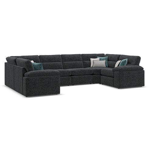 Morgan Small U-Shape Modular Corner Sofa in Cupid Charcoal fabric - Group 10