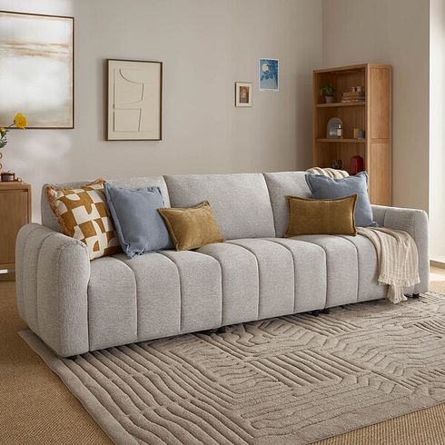 Nap 3 Seater Modular Sofa in Coastal Linen Fabric - Group 9