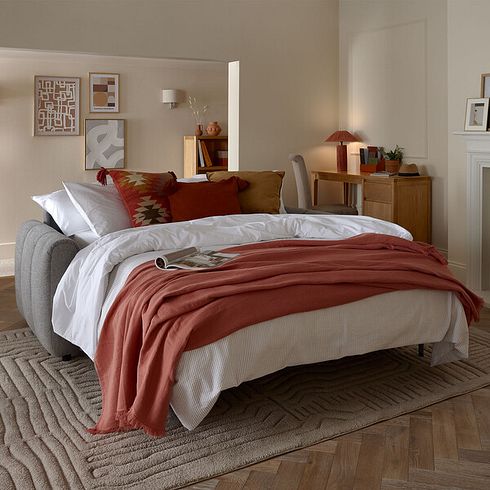 Nap 3 Seater Sofa Bed in Coastal Mist Fabric