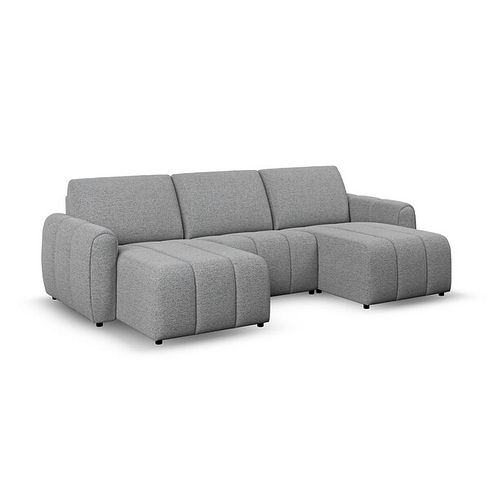 Nap Modular 3 Seater U-Shape Chaise Sofa in  Coastal Mist Fabric- Group 16