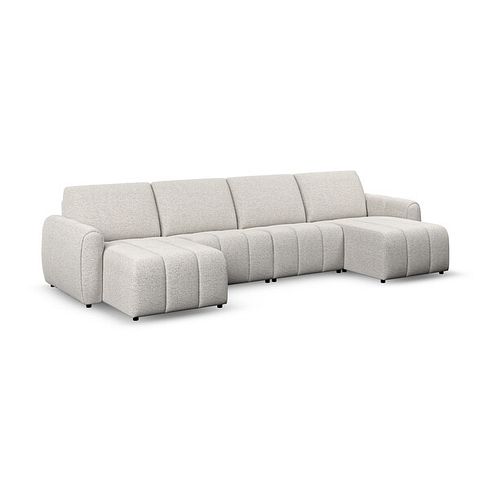 Nap Modular 4 Seater U-Shape Chaise Sofa in Coastal Linen Fabric - Group 17