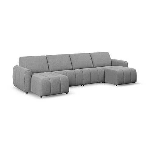 Nap Modular 4 Seater U-Shape Chaise Sofa in  Coastal Mist Fabric- Group 17