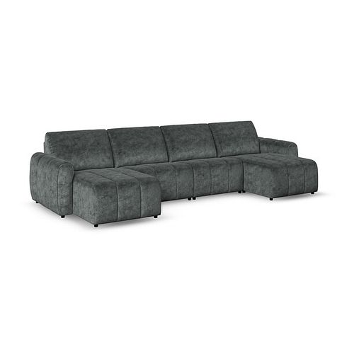 Nap Modular 4 Seater U-Shape Chaise Sofa in  Dapple Grey Fabric - Group 17