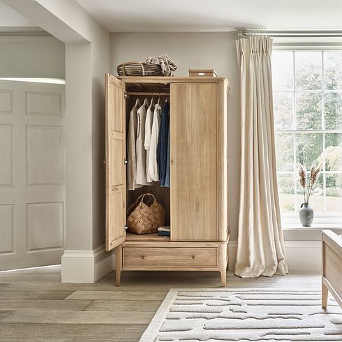 Newton Light Natural Solid Oak Double Wardrobe