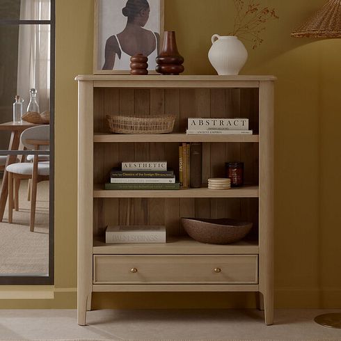Newton Light Natural Solid Oak Small Bookcase