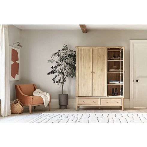 Newton Light Natural Solid Oak Triple Wardrobe
