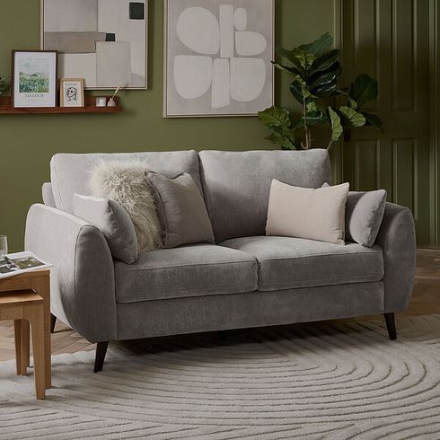 Nova 2 Seater Sofa in Canna Grey Fabric