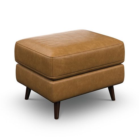 Nova Footstool in Brown Leather