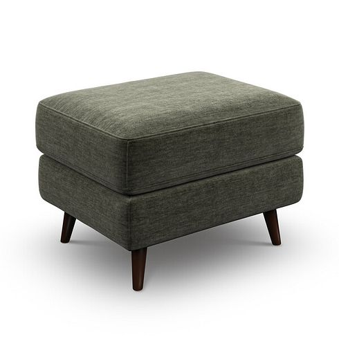 Nova Footstool in Canna Dark Green Fabric