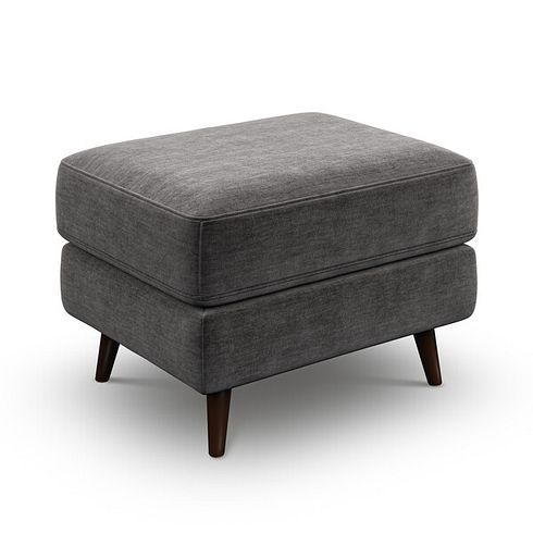 Nova Footstool in Canna Dark Grey Fabric