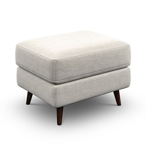 Nova Footstool in Canna Light Grey Fabric