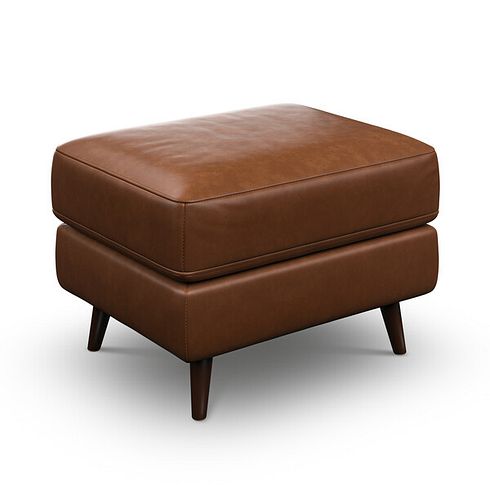 Nova Footstool in Chestnut Brown leather