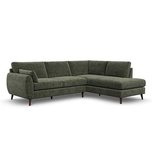 Nova Left Hand Corner Chaise Sofa in Arlan Mossy Fabric