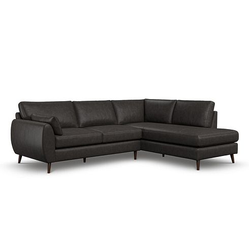 Nova Left Hand Corner Chaise Sofa in Ash Leather