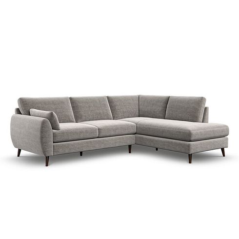 Nova Left Hand Corner Chaise Sofa in Canna Grey Fabric