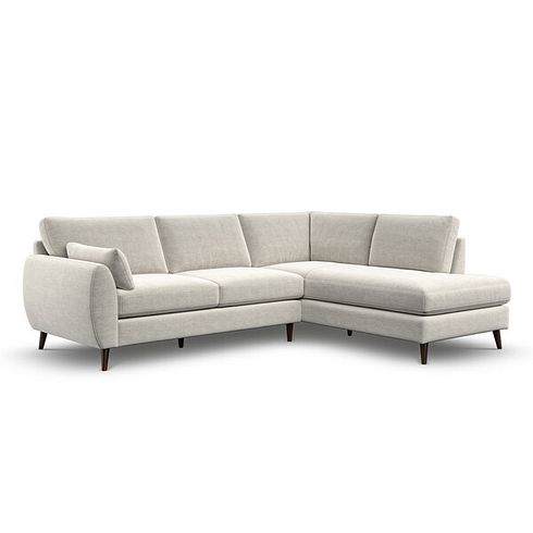 Nova Left Hand Corner Chaise Sofa in Canna Light Grey Fabric