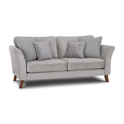 Odette 3 Seater High Back Sofa in Adele Stone Fabric