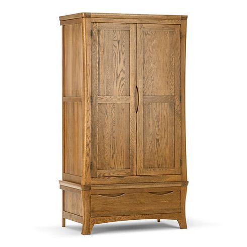 Orrick Rustic Solid Oak Double Wardrobe