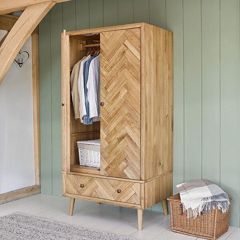 Parquet Brushed and Glazed Oak Double Wardrobe