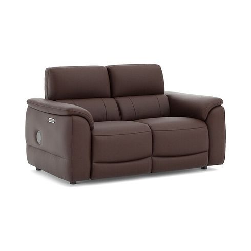 Phoenix 2 Seater Power Recliner Sofa with Adjustable Power Headrests and Speakers in  Chestnut Leather