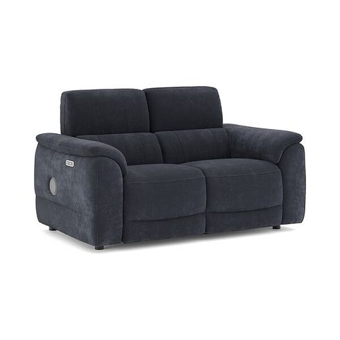Phoenix 2 Seater Power Recliner Sofa with Adjustable Power Headrests and Speakers in  Manhattan Indigo Fabric