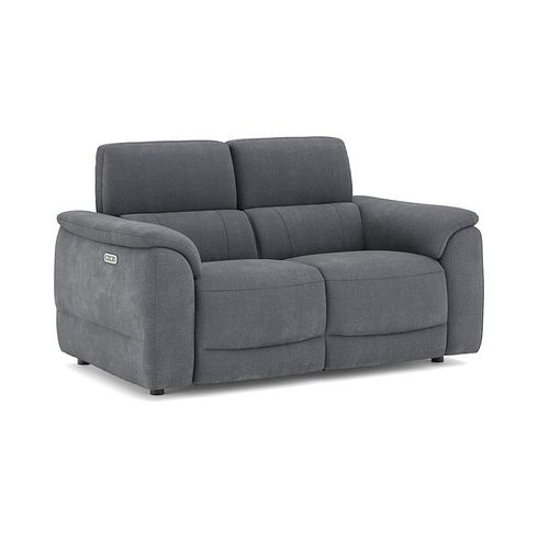 Phoenix 2 Seater Power Recliner Sofa with Adjustable Power Headrests in  Manhattan Charcoal Fabric