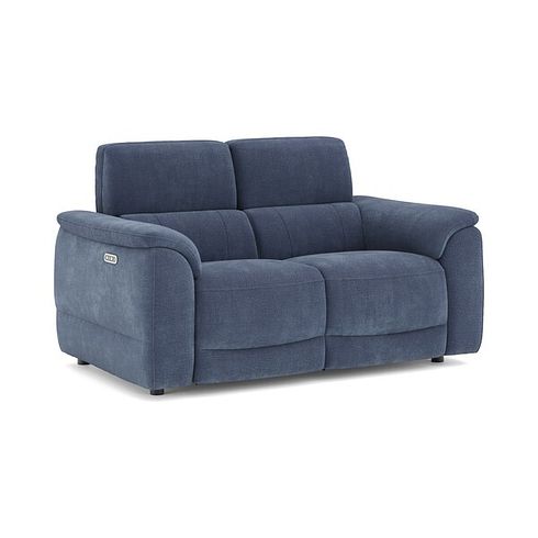 Phoenix 2 Seater Power Recliner Sofa with Adjustable Power Headrests in  Manhattan Navy Fabric