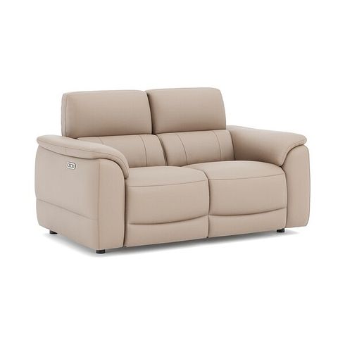 Phoenix 2 Seater Power Recliner Sofa with Adjustable Power Headrests in  Mushroom Leather