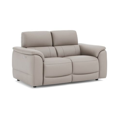 Phoenix 2 Seater Power Recliner Sofa with Adjustable Power Headrests in  Oyster Leather
