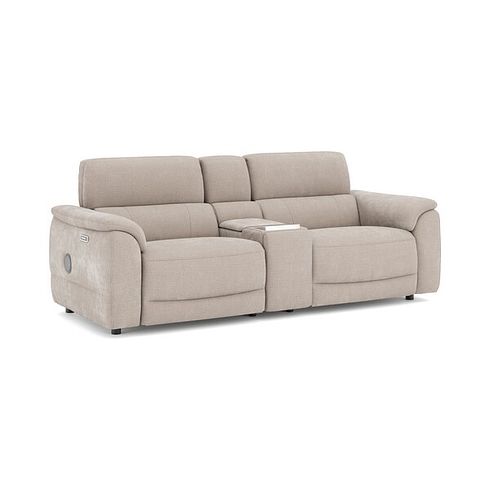 Phoenix 2.5 Seater Power Recliner Console Sofa with Smart Screen and Speakers in  Manhattan Cotton Fabric