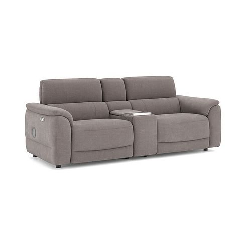 Phoenix 2.5 Seater Power Recliner Console Sofa with Smart Screen and Speakers in  Manhattan Nutmeg Fabric