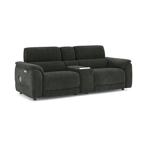 Phoenix 2.5 Seater Power Recliner Console Sofa with Smart Screen and Speakers in  Manhattan Pine Fabric