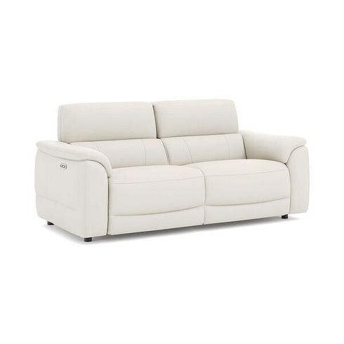 Phoenix 3 Seater Power Recliner Sofa in  Bone China Leather