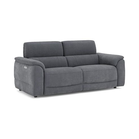 Phoenix 3 Seater Power Recliner Sofa with Adjustable Power Headrests in  Manhattan Charcoal Fabric