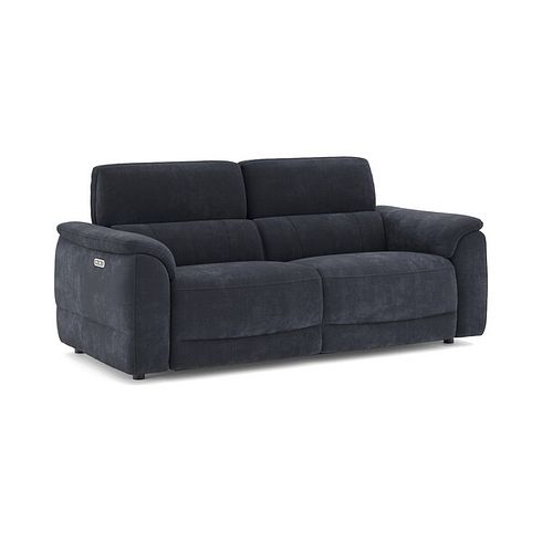 Phoenix 3 Seater Power Recliner Sofa with Adjustable Power Headrests in  Manhattan Indigo Fabric