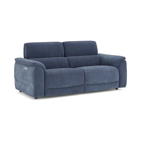 Phoenix 3 Seater Power Recliner Sofa with Adjustable Power Headrests in  Manhattan Navy Fabric