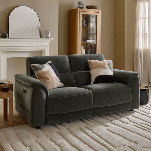 Phoenix 3 Seater Power Recliner Sofa with Adjustable Power Headrests in  Manhattan Pine Fabric