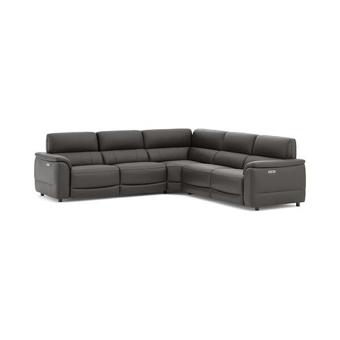 Phoenix Large Corner Electric Recliner Sofa in  Storm Leather