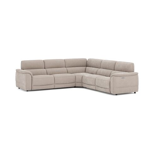 Phoenix Large Corner Electric Recliner Sofa with Adjustable Power Headrests in  Manhattan Cotton Fabric