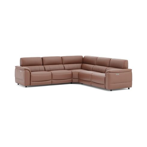 Phoenix Large Corner Electric Recliner Sofa with Adjustable Power Headrests in  Mocha Mousse Leather