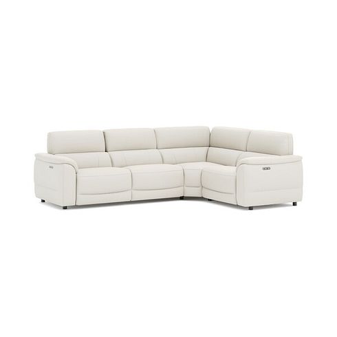 Phoenix Left hand Corner Electric Recliner Sofa in  Bone China Leather