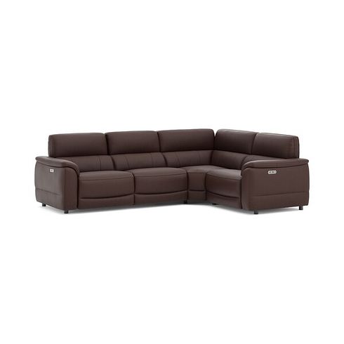 Phoenix Left hand Corner Electric Recliner Sofa in  Chestnut Leather
