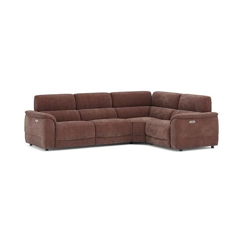 Phoenix Left hand Corner Electric Recliner Sofa in  Manhattan Burnt Sienna Fabric