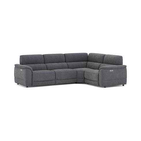 Phoenix Left hand Corner Electric Recliner Sofa in  Manhattan Charcoal Fabric