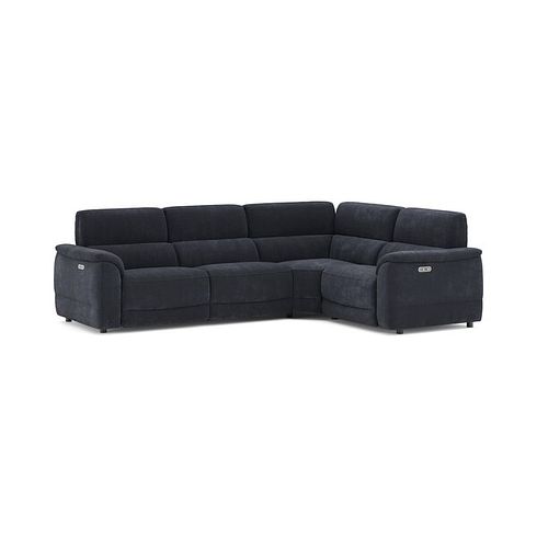 Phoenix Left hand Corner Electric Recliner Sofa in  Manhattan Indigo Fabric
