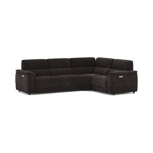 Phoenix Left hand Corner Electric Recliner Sofa in  Manhattan Mushroom Fabric