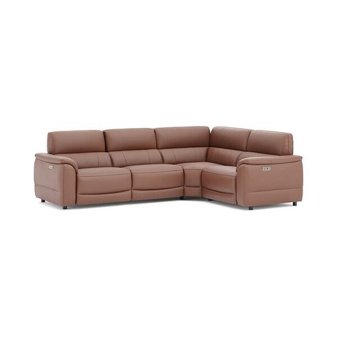 Phoenix Left hand Corner Electric Recliner Sofa in  Mocha Mousse Leather