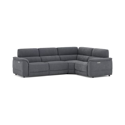 Phoenix Left hand Corner Electric Recliner Sofa with Adjustable Power Headrests in  Manhattan Charcoal Fabric
